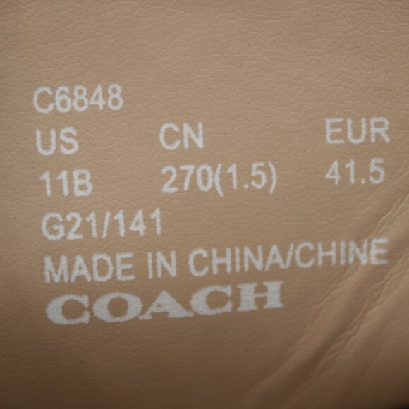 Coach Ladies 11 B Irene Mules Metallic Gold Leather Slides Flats Shearling Shoes - Picture 7 of 12